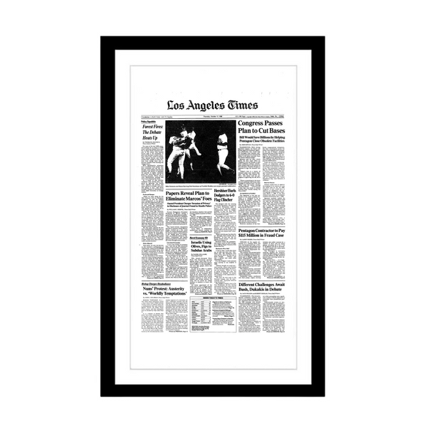 Dodgers 1988 World Series Win Page Print – Shop LA Times