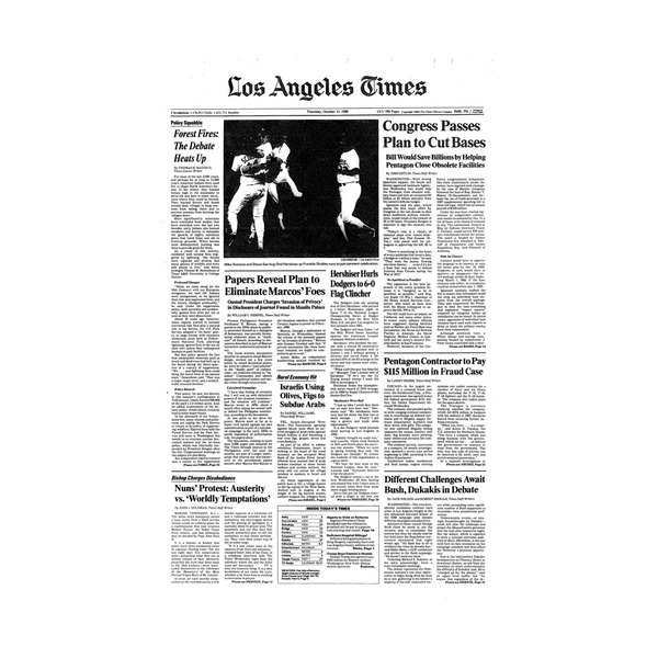 Dodgers 1988 World Series Win Page Print – Shop LA Times