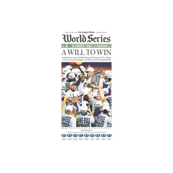 Dodgers Win the World Series: 11/3/25 Page Print – Shop LA Times