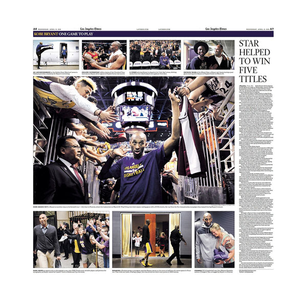 Kobe Bryant Last Game Commemorative Sports Page – Shop LA Times