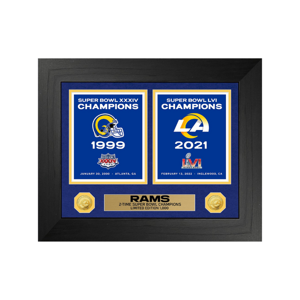 Rams Super Bowl Deluxe Banner Collection Gold Coin Photo Mint