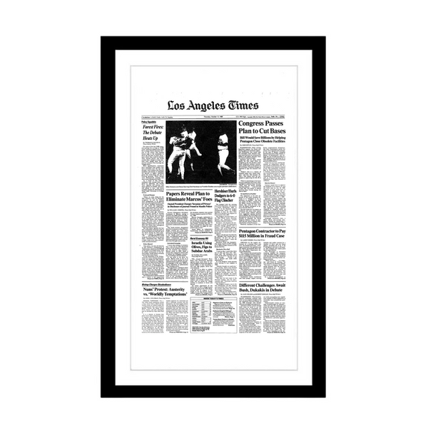 Dodgers 1988 World Series Win Page Print