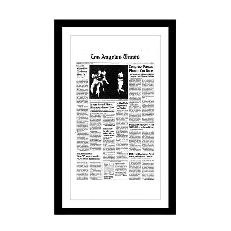 Dodgers 1988 World Series Win Page Print