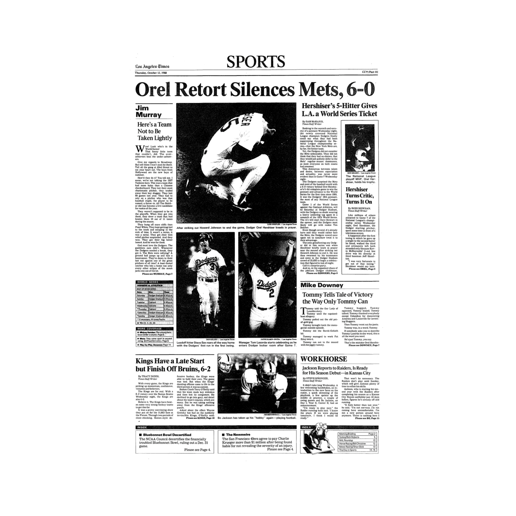 Dodgers 1988 World Series Win Page Print — Sports – Shop LA