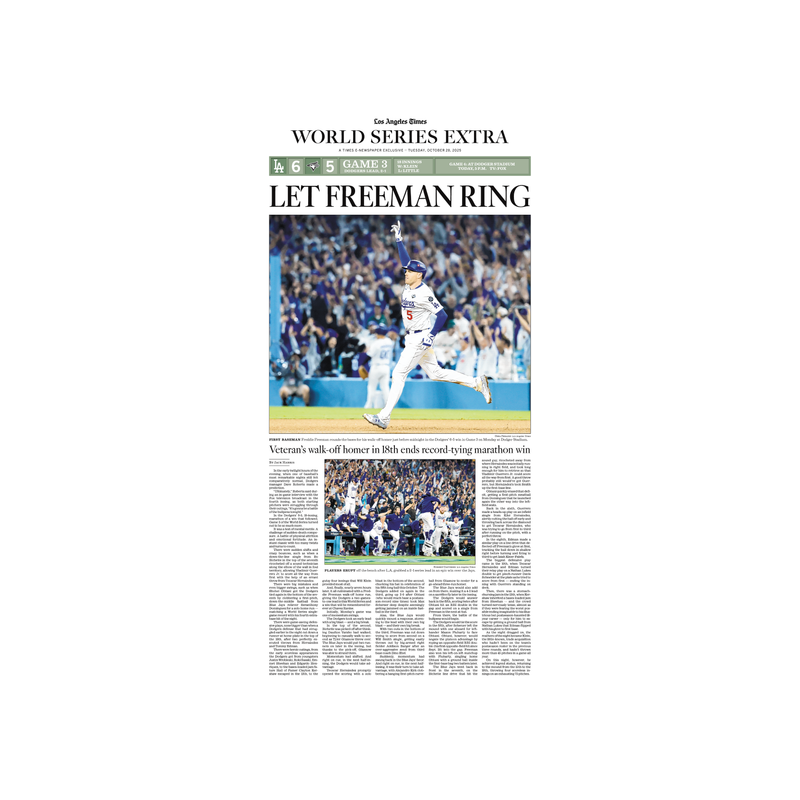 World Series Game 3: Let Freeman Ring 10/28/25 E-Edition Page Print
