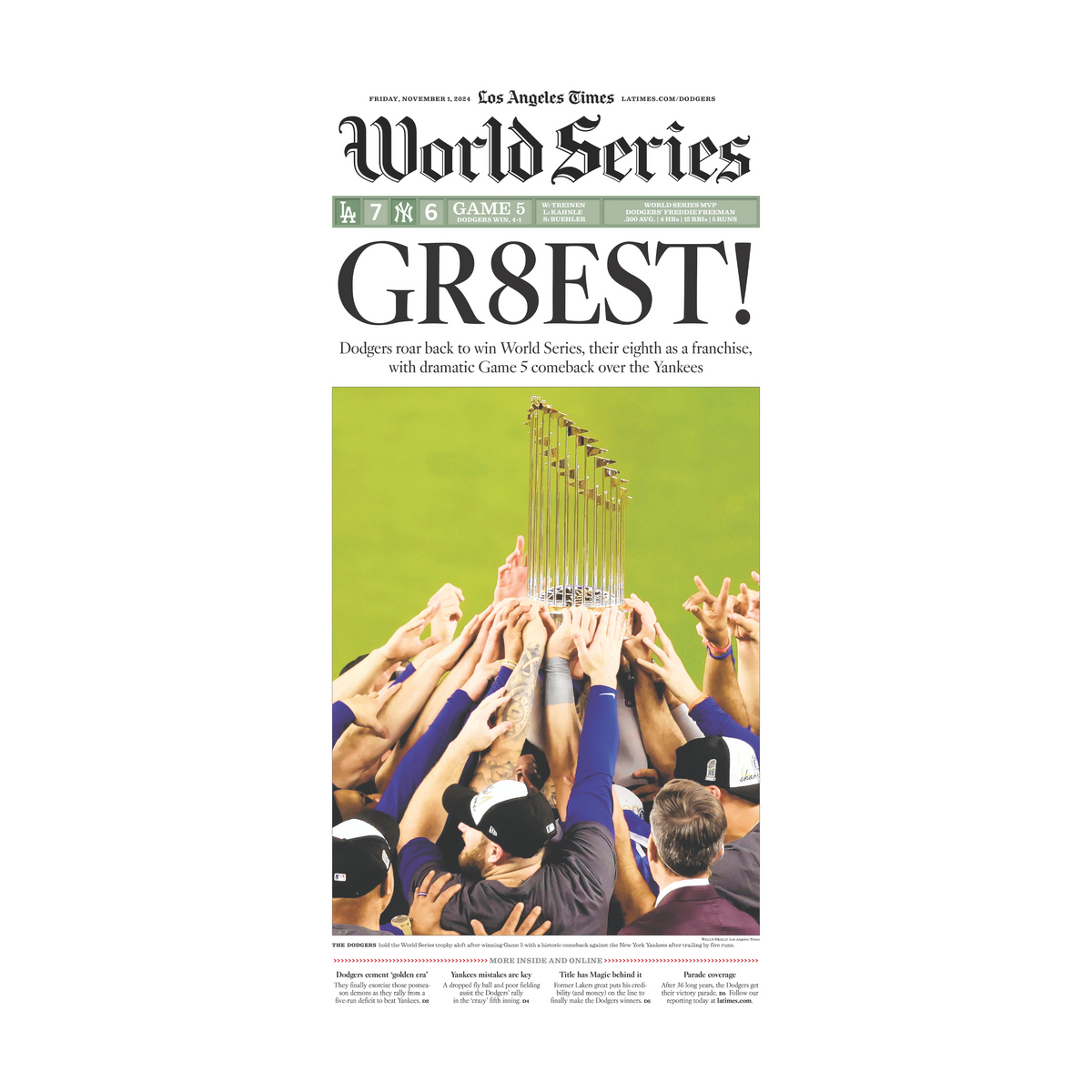 Los Angeles Times スポーツ新聞 51-51! Dodgers 61qxD9prU2L._UF350,350_QL80_.jpg
