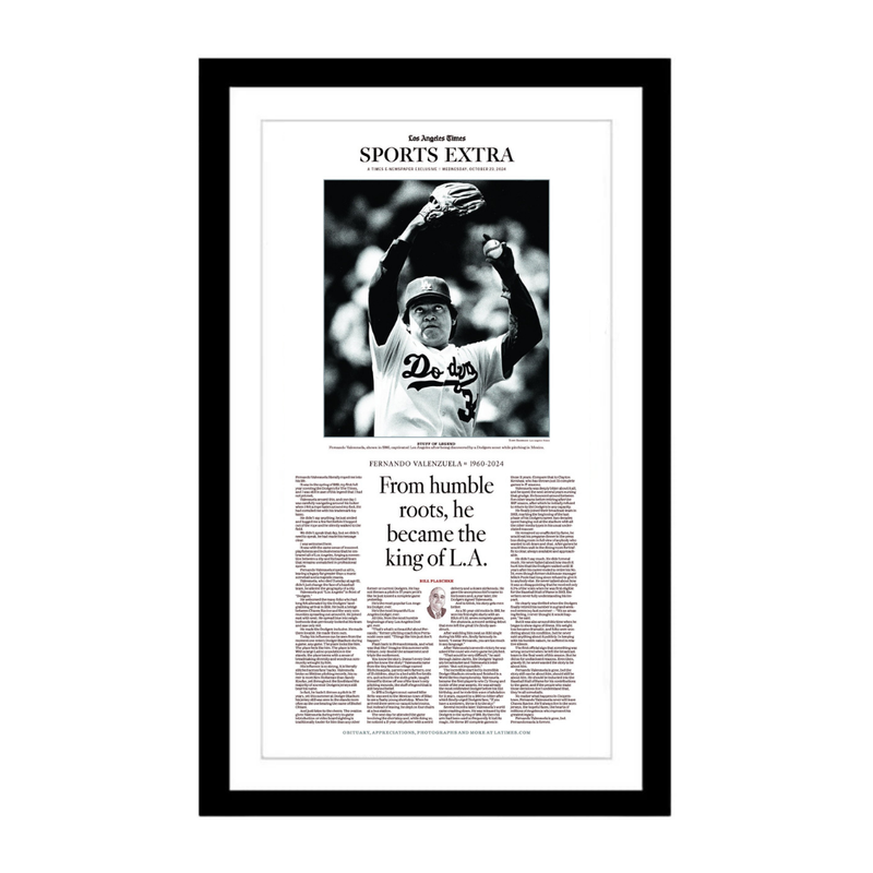 Fernando Valenzuela 10/23/24              E-Newspaper Sports Extra Page Print