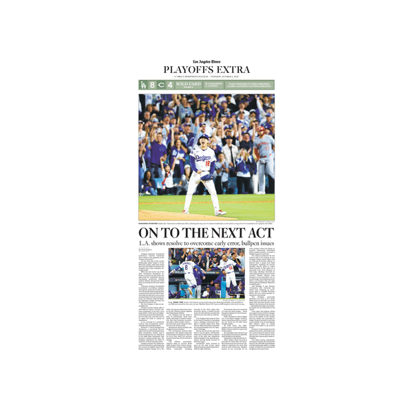 Dodgers Win NL Wild Card: 10/2/25 E-Edition Page Print