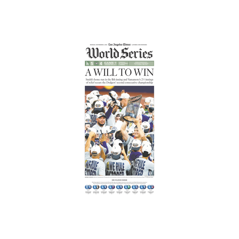 Dodgers Win the World Series: 11/3/25 Page Print
