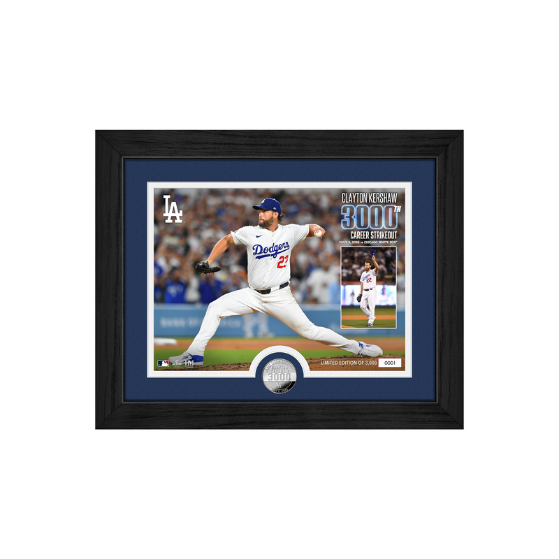 Kershaw 3000th Career Strikeout Silver Coin Photo Mint