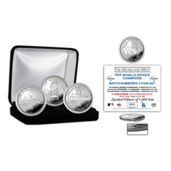 L.A. Dodgers 2024 World Series Champions Silver 3 Coin Season Set  