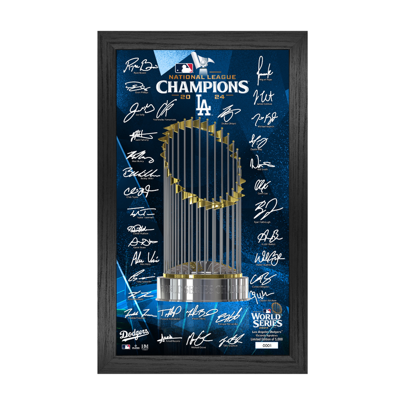 2024 LA Dodgers NL Champions Signature Trophy Frame