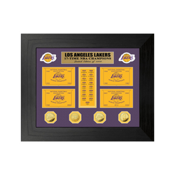 Los Angeles Lakers NBA Champions Gold Coin Deluxe Banner Collection