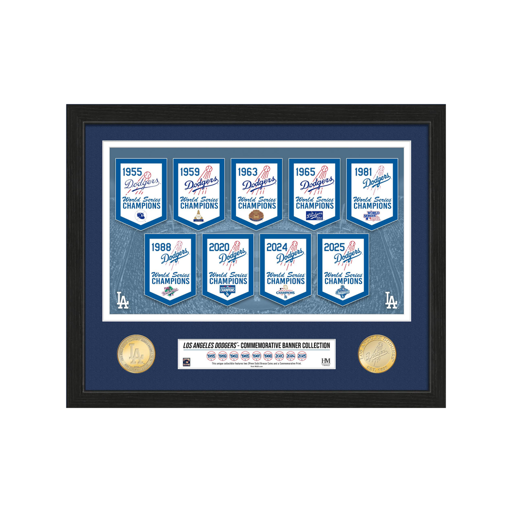 Dodgers World Series Champions Banner Bronze Coin Photo Mint
