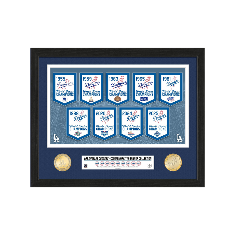 Dodgers World Series Champions Banner Bronze Coin Photo Mint