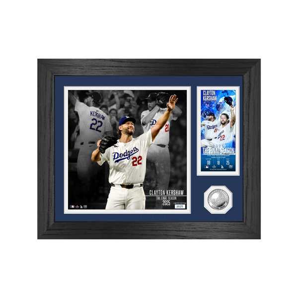 Clayton Kershaw Los Angeles Dodgers Final Season Silver Coin Ticket Photo Mint