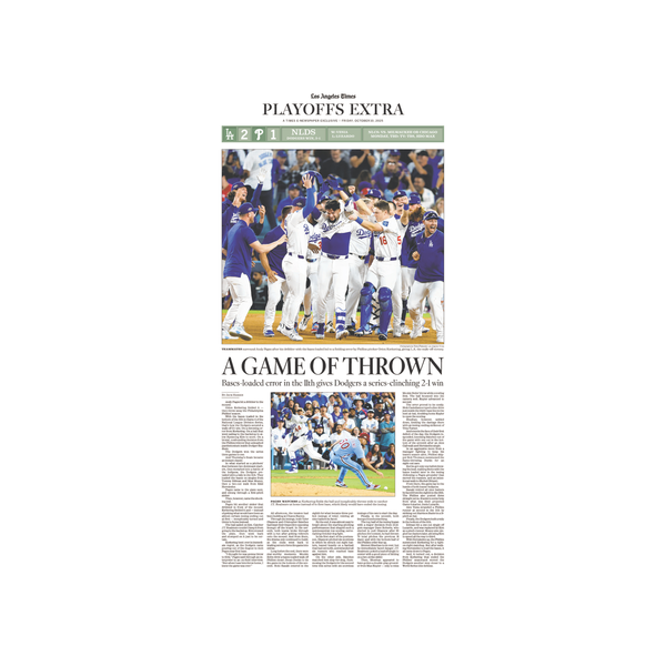 Dodgers Win NLDS: 10/10/25 E-Edition Page Print