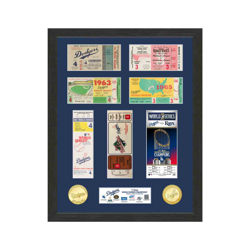 Los Angeles Dodgers 7-Time World Series Champions Gold Coin & Ticket Collection