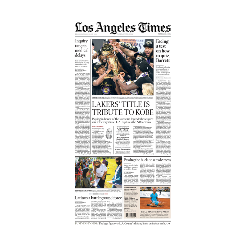Lakers' NBA Championship Back Issue – Shop LA Times