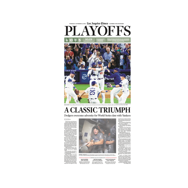 Dodgers Win NLCS 10/22/24 Page Print