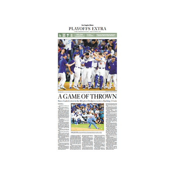 Dodgers Win NLDS: 10/10/25 E-Edition Page Print