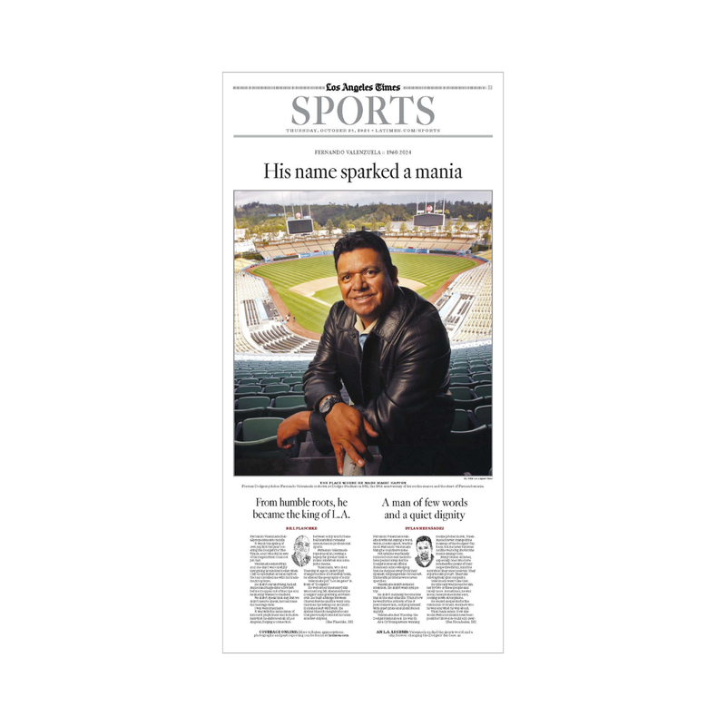 Fernando Valenzuela 10/24/24  Sports Page Print