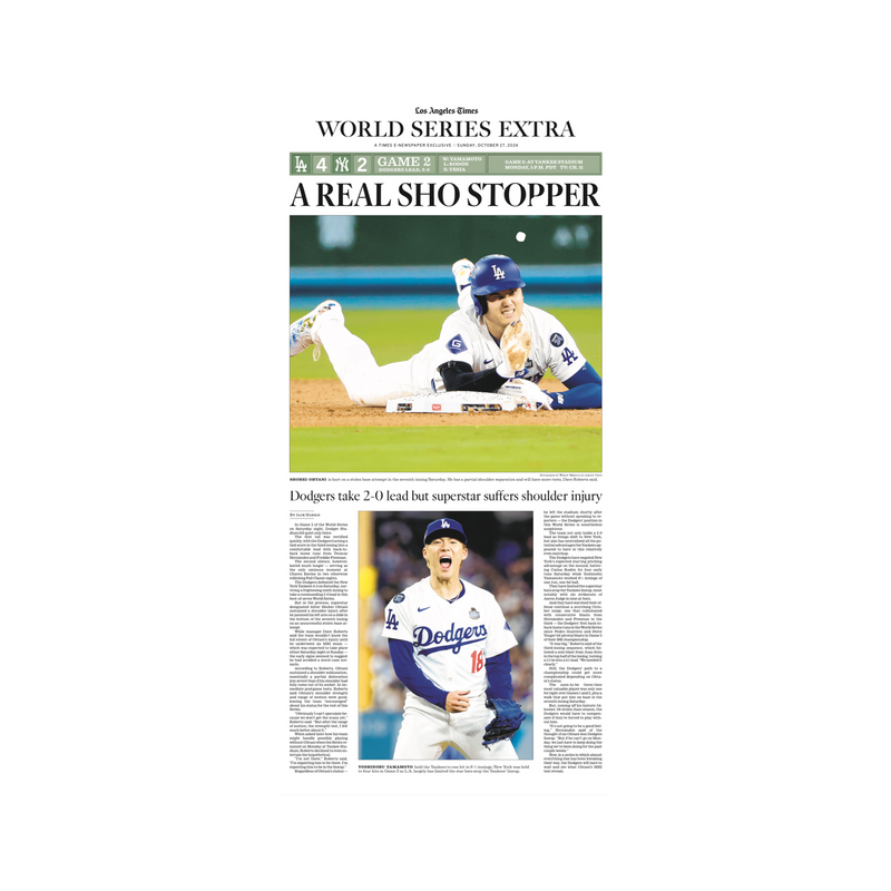 World Series Extra Game 2: 10/27/24 E-Newspaper Page Print