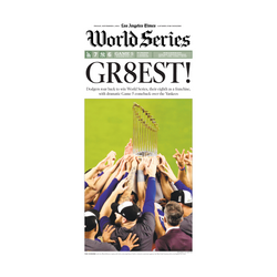 Dodgers Win the World Series 11/1/24 paper