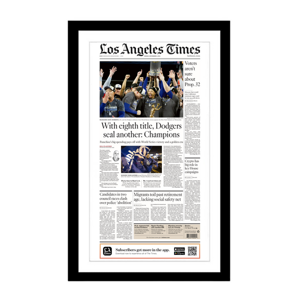 Dodgers Win the World Series 11/1/24 Main Page Print