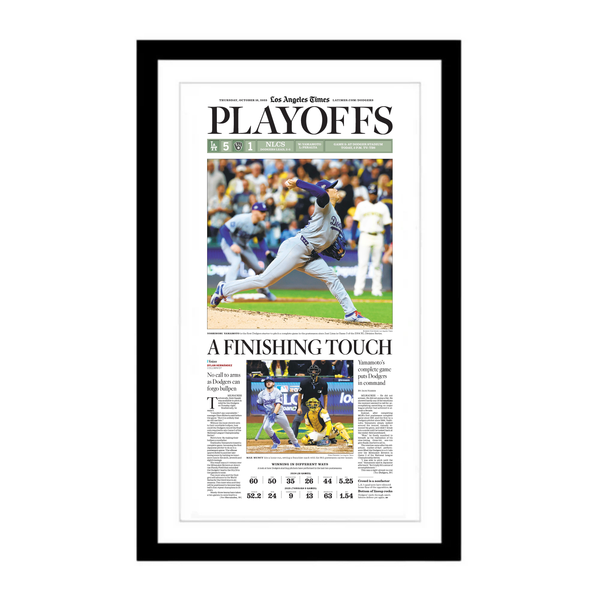 Dodgers Playoffs Game 2: A Finishing Touch 10/16/25 Sports Page Print