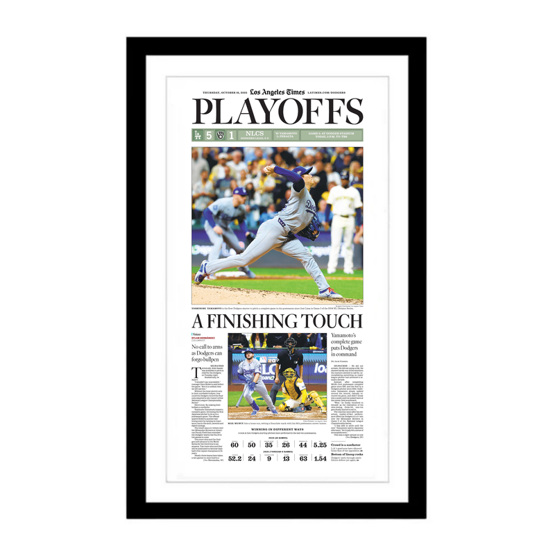 Dodgers Playoffs Game 2: A Finishing Touch 10/16/25 Sports Page Print