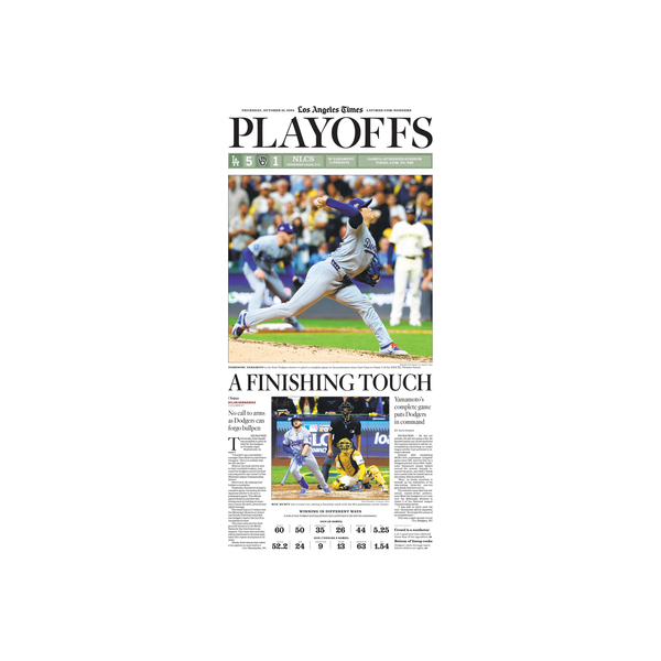Dodgers Playoffs Game 2: A Finishing Touch 10/16/25 Sports Page Print