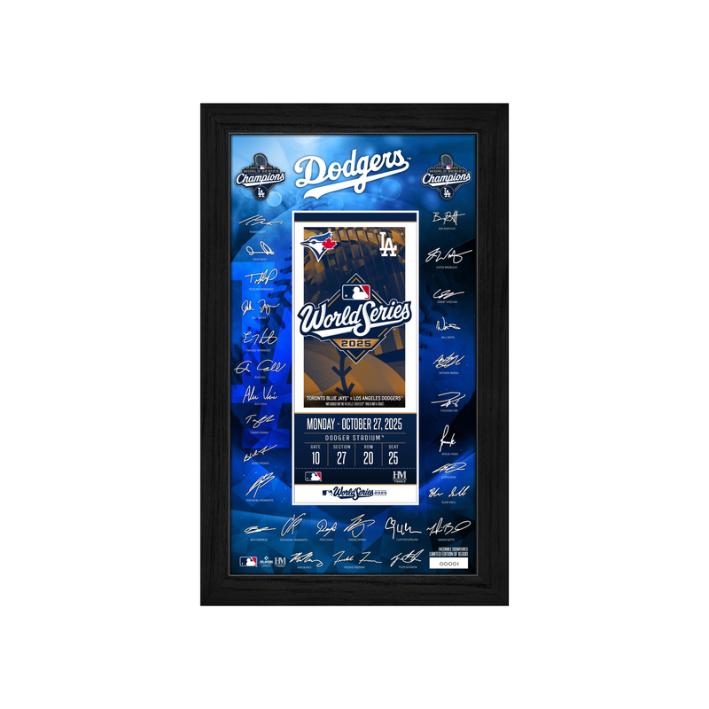 Los Angeles Dodgers 2025 World Series Champions Signature Ticket Frame