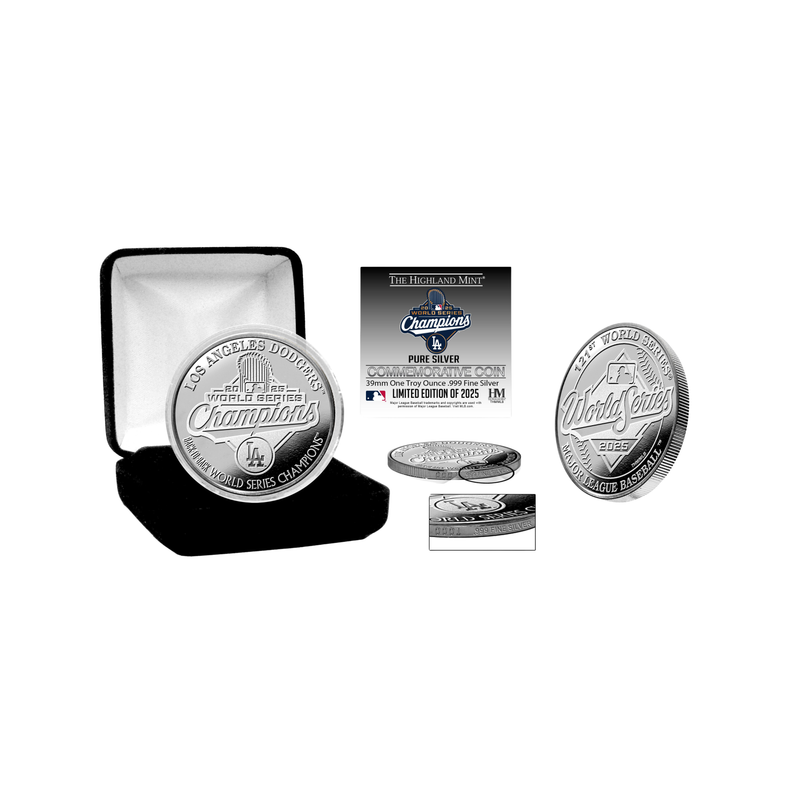 Los Angeles Dodgers 2025 World Series Champions Fine Silver