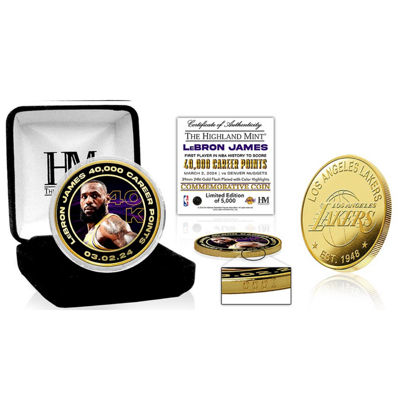 LeBron James 40,000 Career Points Gold Coin