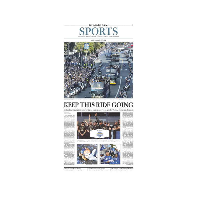 Dodgers World Series Championship Parade: 11/4/25 paper