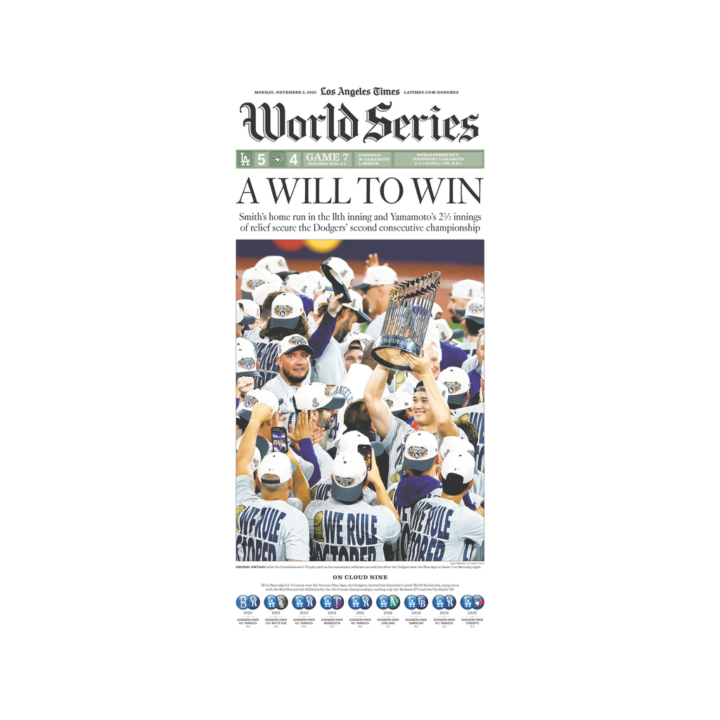 Dodgers Win the World Series: 11/3/25 paper – Shop LA Times