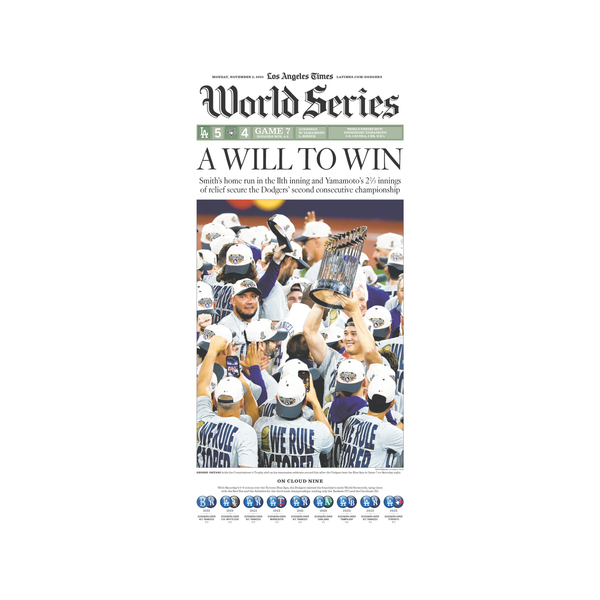 Dodgers Win the World Series: 11/3/25 paper