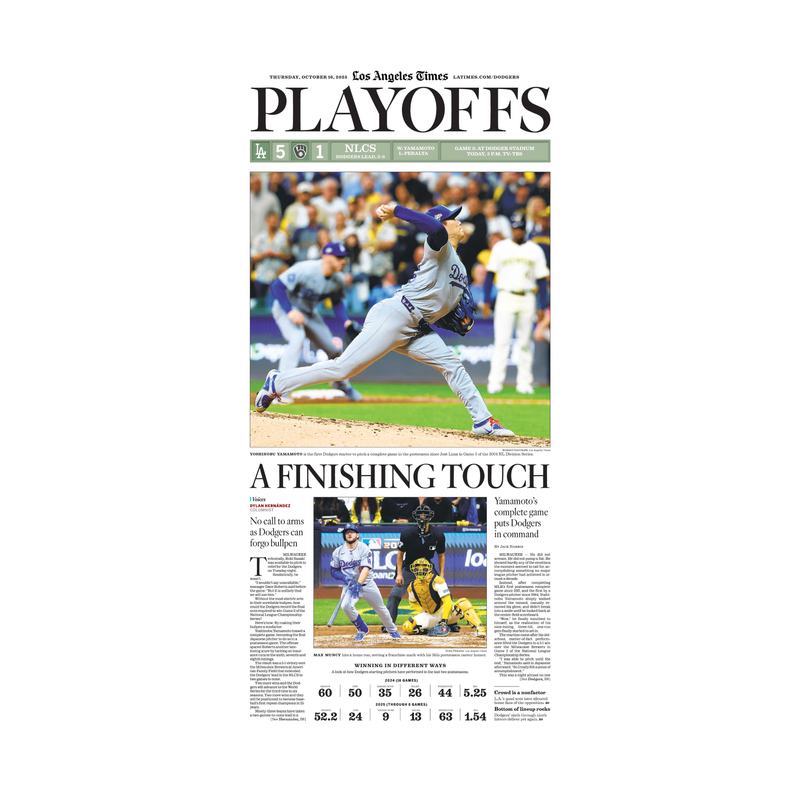 Dodgers Playoffs Game 2: A Finishing Touch 10/16/25 paper