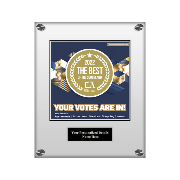 Best of the Southland 2022 Plaque - Acrylic Blue