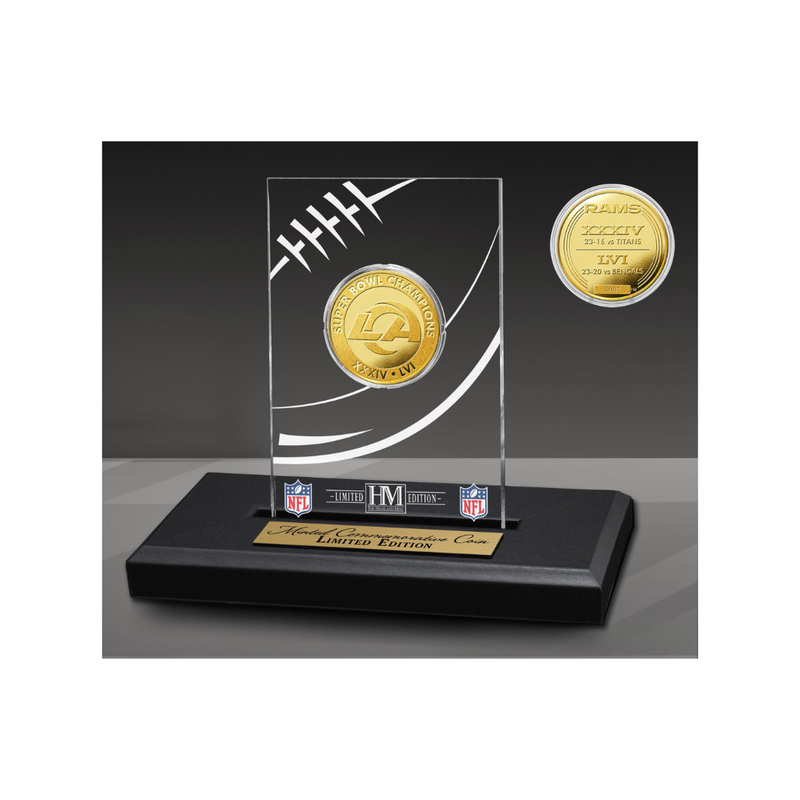 Los Angeles Rams Super Bowl 56 Champions Gold Coin & Acrylic Display