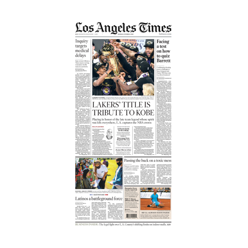 Lakers' NBA Championship Back Issue – Shop LA Times