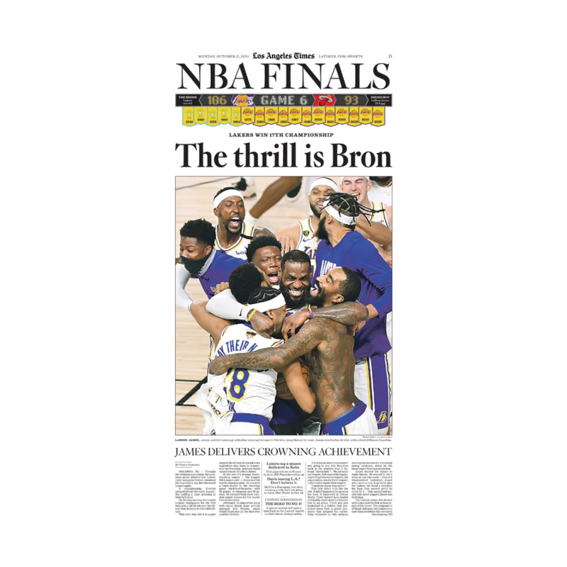 Lakers' NBA Championship Back Issue