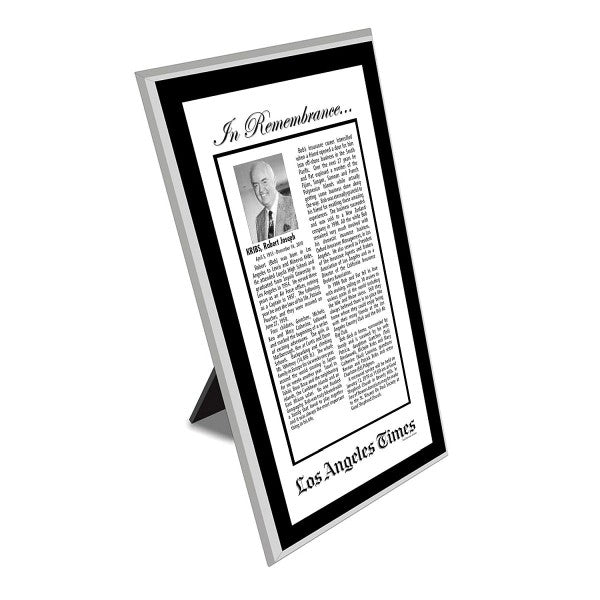 Los Angeles Times Keepsake Obituary Plaque