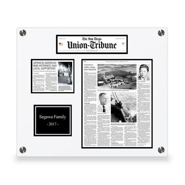 The San Diego Union-Tribune Custom Article Print Plaques