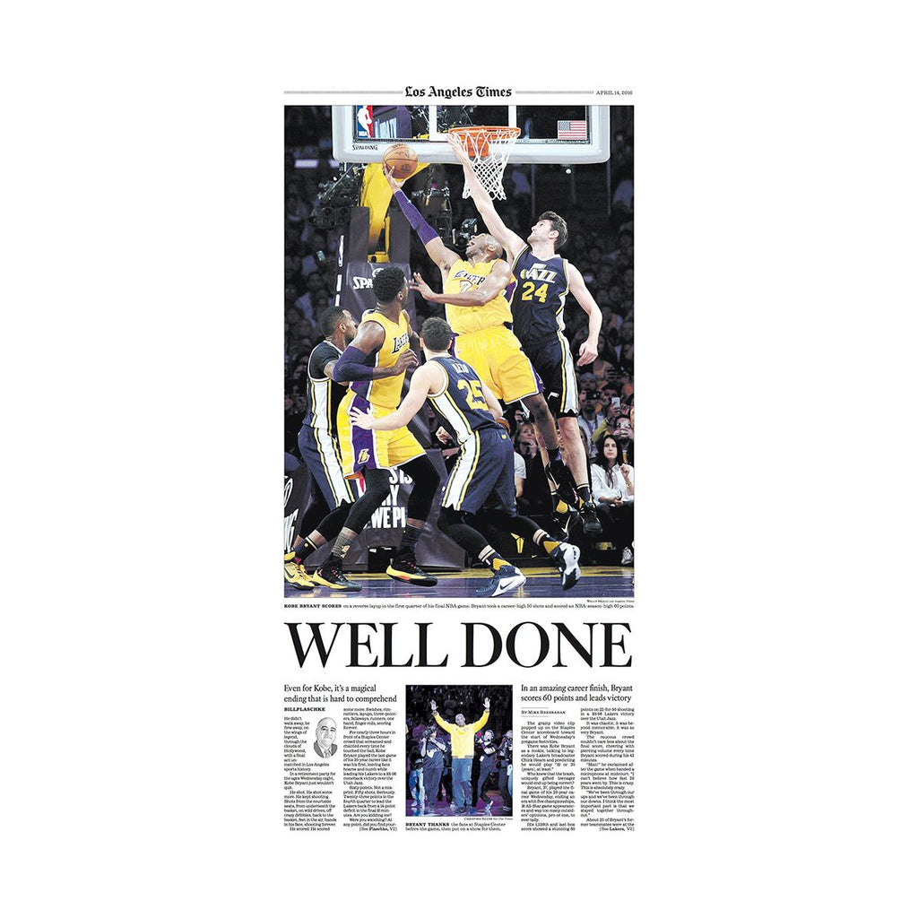 Kobe Bryant Last Game Commemorative Sports Page – Shop LA Times