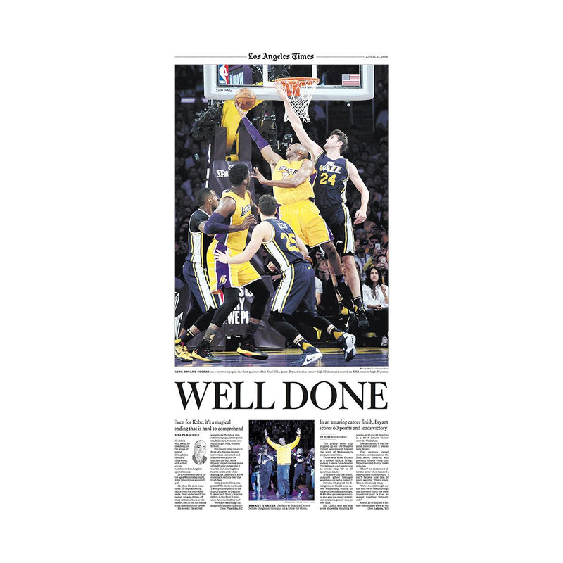 "Well Done" Kobe Bryant Sports Commemorative Page