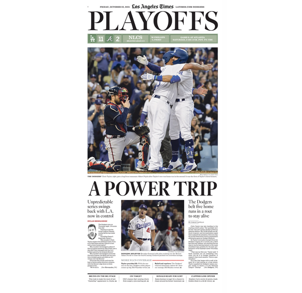 Dodgers Playoffs 10/22 Back Issue