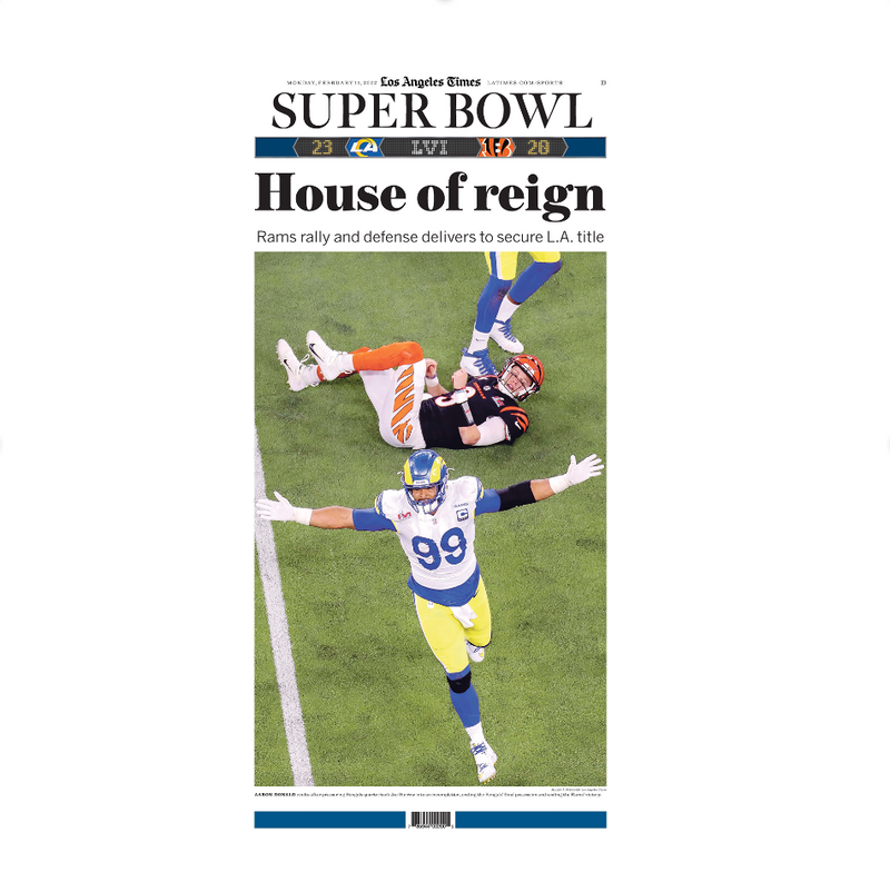 Rams Win Super Bowl LVI 2/14 paper – Shop LA Times