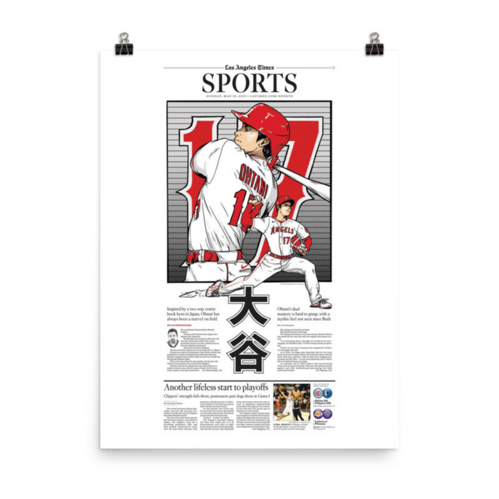 Sports Section Poster featuring Shohei Ohtani – Shop LA Times